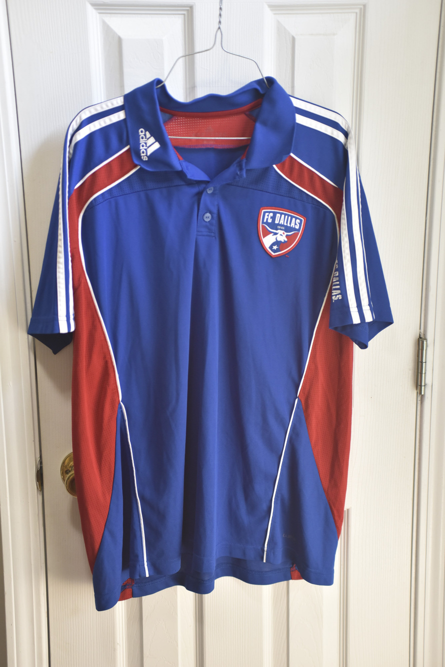 Adidas FC Dallas Soccer Polo Shirt Blue Red White Sz XL  LSC529